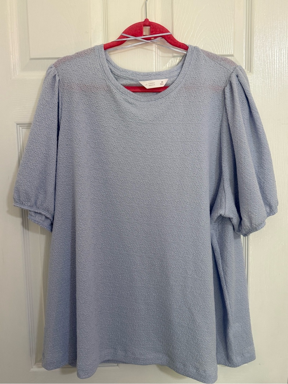 LC Lauren Conrad Light Blue Puff Sleeve Tee size 2x